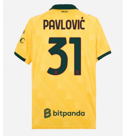AC Milan Strahinja Pavlovic #31 Alternativní Dres 2025-26 Krátký Rukáv AC Milan Strahinja Pavlovic #31 Alternativní Dres 2025-26 Krátký Rukáv